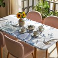 thumbnail image 3 of Thanksgiving Fall Table Cloths for 3 Foot Rectangle Tables, Autumn Blue White Pumpkin Leaves Patio Waterproof Elastic Fitted Tablecloths, Washable Rectangular Table Cover for Camping, 3 of 8