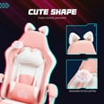 thumbnail image 4 of HOMCOM Chaise de Jeu Mignonne, Chaise de Gamer Inclinable avec Repose-Pieds, Rose, 4 of 10