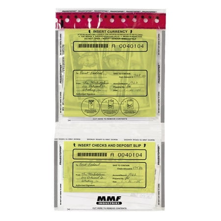 MMF Tamper Evident Twin Deposit Bags, Clear, 100 / Box (Quantity)