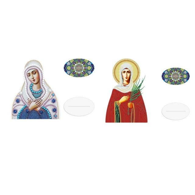 2 adornos creativos de decoración de religiones para manualidades con pintura de Zulema Pintura Diamante