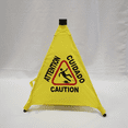 thumbnail image 2 of 2X Caution Wet Floor Sign, Slippery When Wet Pops Up Sign, Wall Mounted Foldable Bilingual Warning Alert Cone, 2 of 5