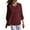 Wine Red, variant on ZANZEA Womens Blouses 3/4 Sleeved Casual Floral Embroidery Baggy Tops Shirts