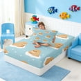 thumbnail image 4 of Manfei Cartoon Walrus Twin Sheet Sets for Kids Boys and Girls, Arctic Animal Print Bedding 3pcs, 1 Flat Sheet, 1 Fitted Sheet and 1 Pillowcase, 4 of 6