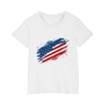 thumbnail image 5 of Freshbabe Kids Bule White and Red Distressed Print Crew Neck T-Shirt 4th Of July Patriotic Casual Summer Tops Multiple Colors Sizes, 5 of 6