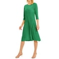 thumbnail image 4 of Nlife Women 3/4 Sleeve Round Neck Swing Midi Dress, 4 of 7