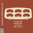 thumbnail image 7 of Bakken 6-Cup Cake and Muffin Pan, Aluminized Steel with Ceramic Non-Stick Coating, Non-Toxic, Heavy-Duty Bakeware, Even Heat Distribution, 10.8 x 8.8 Inches - Cream, 7 of 7
