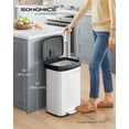 thumbnail image 3 of SONGMICS Kitchen Trash Can, 13-Gallon Stainless Steel Garbage Can, Soft Closure, White, 3 of 9