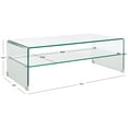 thumbnail image 3 of SAFAVIEH Brioni Tempered Glass Coffee Table, Clear Glass (47.2 in. W x 23.6 in. D x 16.5 in. H), 3 of 10