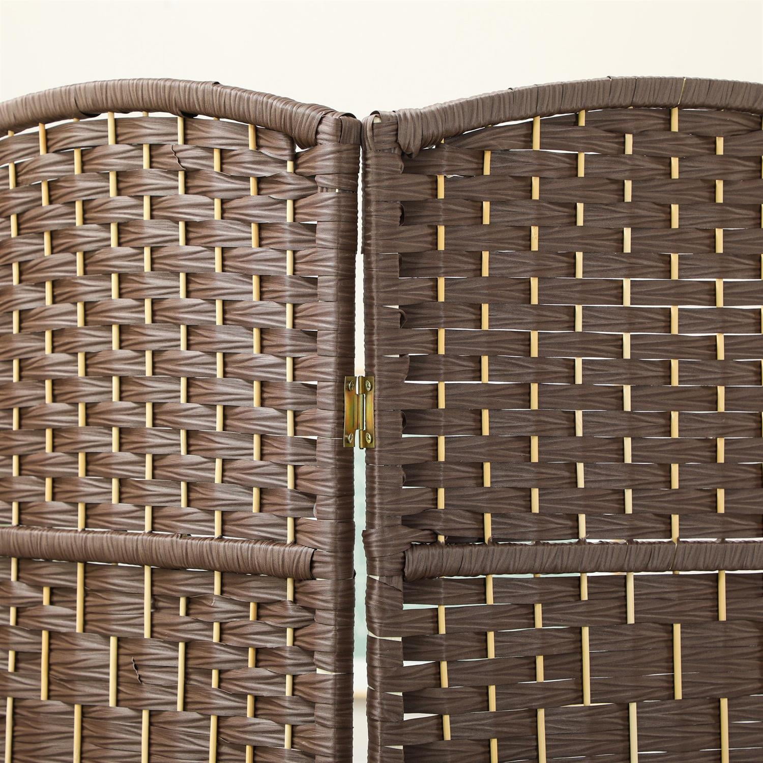 Demi Bonn 3-Panel Folding Room Divider Screen, 6' Tall Privacy Screen for Home Office, Wood Partition Panel with Freestanding Design, Brown