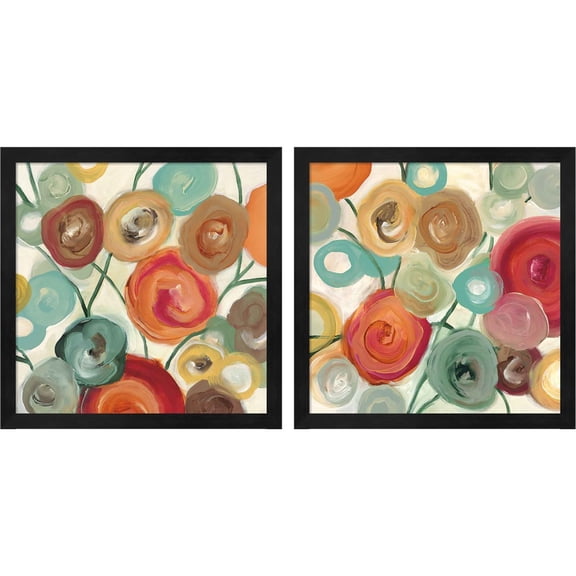Great Art Now Blossom by Cat Tesla, 2 Piece Framed Art Set Each 13"W x 13"H