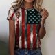 thumbnail image 2 of Camisas de Mujer Casual Impreso Cuello Redondo Manga Corta Superior, Blusa de Moda para Uso Diario Y de Fiesta, 2 of 4