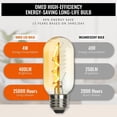 thumbnail image 6 of OMED 4W Dimmable Vintage LED Edison Light Bulbs 40 Watt Equal, T45/T14 E26 Antique Fishbone Filament Tubular Edison Bulbs, 400LM 2200K Warm White Spiral Retro Tube Edison Bulbs, Amber Glass, 6 Pack, 6 of 8