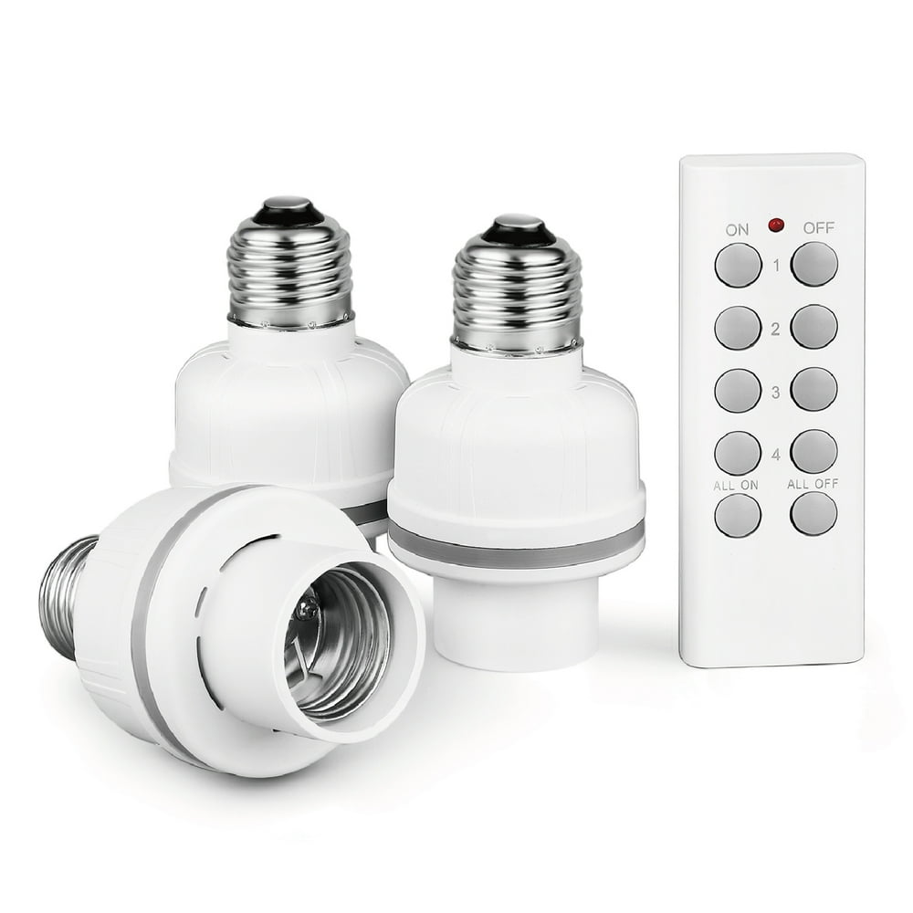 Wireless Light Bulb Socket Lamp Holder Switch Remote Control LED