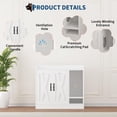 thumbnail image 4 of Cat Litter Box Enclosure,Hidden Litter Box Furniture with Divider,Indoor Cat House,Wooden Cat Washroom Storage Cabinet Bench, Side End Table Nightstand, 33.07"L × 23.62"W × 23.92"H White, 4 of 7