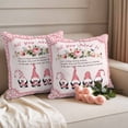 thumbnail image 2 of Pink Valentine's Day Outdoor Waterproof Pillow Covers, Spring Floral Love Heart Valentines Decorative Square Throw Pillowcase Sofa Cushion Sham for Patio/Couch/Chair, 24"x24" 2 Pack, 2 of 8