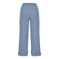 thumbnail image 7 of XuJwPNcy Womens Cargo Pants Casual Wide Leg Pants Elastic Waist Drawstring Trousers Convertible Cargo Capri Pants, 7 of 7