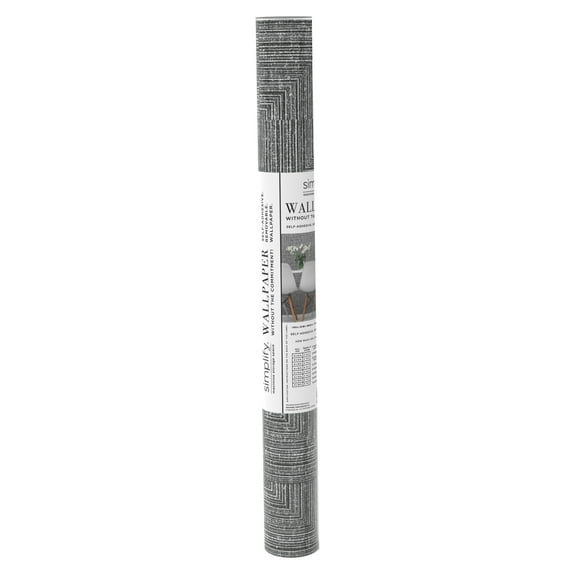 Simplify Geo Adhesive Wallpaper in Grey