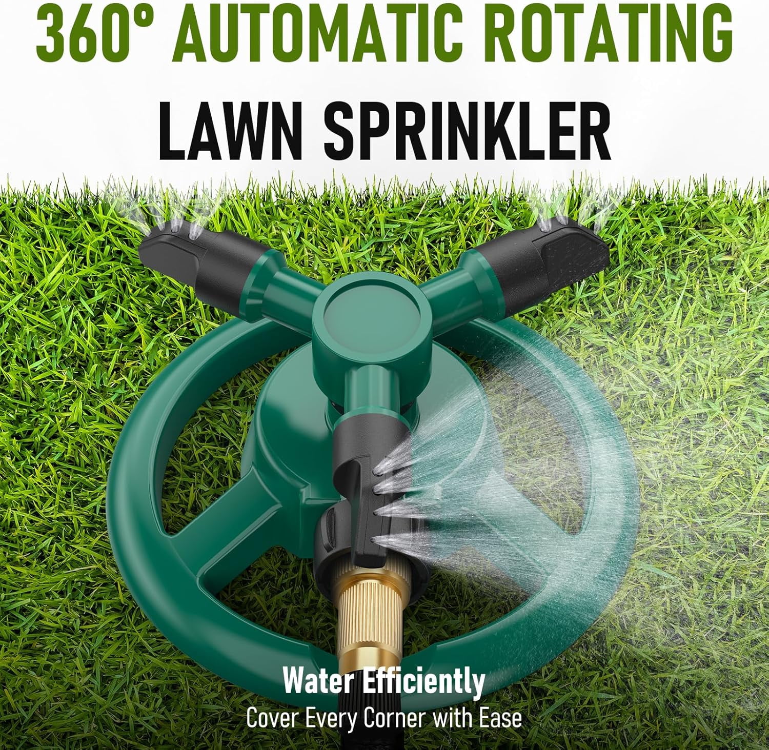 Sprinklers for Yard, Lawn & Garden Sprinkler Automatic 360 Rotating for Large Area Coverage, Grass Water Sprinkler for Kids and Pets Water Fun