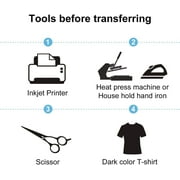 Koala Inkjet Printable Heat Transfer Vinyl Paper, Dark Transfer Paper for Dark or Light Color Cotton T-Shirt 10 Sheets