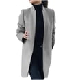 thumbnail image 4 of HWRETIE Fashion Women Wool Long Coat,Trench Warm Stylish Overcoat Outerwear for Winter Casual Office or Travel Wear, 4 of 5
