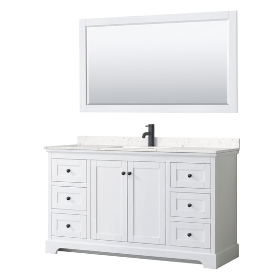 Wyndham Collection WCV232360SWBC2UNSM58 Avery 60" Free Standing Single Basin Vanity Set -