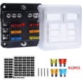 thumbnail image 2 of Caja de fusibles de 6 vías y 12 V, portafusibles, bloques de fusibles de cuchilla con 16 fusibles, 6 luces indicadoras LED, cubierta protectora para automóviles, barcos, camiones,, 2 of 5