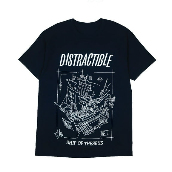 DISTRACTIBLE SHIP OF THESEUS NEW MERCH, REPRINT T SHIRT