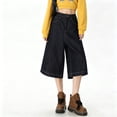 thumbnail image 2 of Arlun Plus Size Retro Washed Wide Leg Jeans Pants Women Summer Baggy Mid Waist Distressed Denim Capri Pants 2026 Fashion Streetwear Casual Cropped Trousers with Pockets 1-Dark Blue XXL, 2 of 8