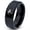 Black Bevel Polish Tungsten, variant on Tungsten Cat Dog Pet Lover Yin Yang Band Ring 8mm Men Women Comfort Fit Black Dome Polished