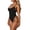 Black, variant on Daiosportswear Women's Slimming Solid Swimsuit, Side Tie Bathing Suit for Beach Vacation White XL(XL)