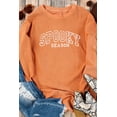 thumbnail image 2 of I AM A FASHION JUNKY Orange SPOOKY SEASON Embroidered Letter Graphic Twisted Ribbed Sweatshirt (Orange-3, 3XL, 100%Polyester), 2 of 7