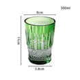 thumbnail image 2 of Vasos verdes for bebidas, exquisitas copas de cristal con relieve de diamante for agua, zumos, cerveza, etc., 300 ml, 2 of 7