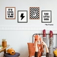 thumbnail image 2 of Retro Black Checkered Preppy Lightning Peace Hand Sign Poster Prints for Boy Teen Room Dorm Decor,Lake Blue Rad Little Dude Funny Decorations Prints Wall Art Unframed 4pcs,Teen Boys Gifts, 2 of 6