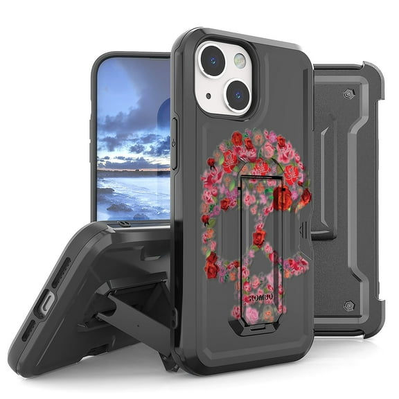 Armor Kombo Holster Rugged Cover Designed For Apple iphone 13 6.1" Case Black/Black
