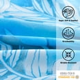 thumbnail image 4 of Piece Teal Leaves Printed Sheet Set Queen Size Soft Botanical Microfiber Sheets with Pillowcases Deep Pocket, 4 of 7