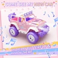 thumbnail image 3 of DEERC Pink Remote Control Car for Girls with Fog Mist & Music, 1:16 RC Car with LED Lights for Kids, 2.4Ghz All Terrain SUV Truck Gifts, Off-Road Racing Vehicle Toy Car, Girls Toys, 3 of 8