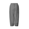 thumbnail image 3 of Coloody Women's Plus Size Boho Baggy Cropped Harem Pants with Pockets, Linen, 3 of 6