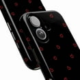thumbnail image 2 of Minimal Red Heart iPhone Case, Cute Aesthetic Phone Cover for iPhone 16 15 14 13 12 11 Pro Max Mini Plus, Black Background Protective Case, 2 of 6