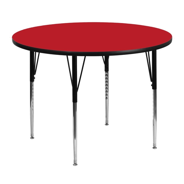 Pemberly Row 31" x 48" Round High Pressure Laminate Top Activity Table in Red