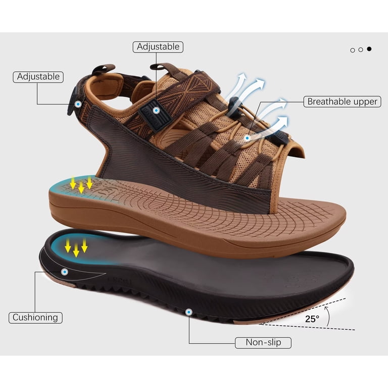ONCAI Men Hiking Sandals, Arch Support Walking Sandals with  display picture 2