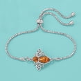 thumbnail image 4 of Ross-Simons Amber Bumblebee Bolo Bracelet in Sterling Silver, Women's, Adult, 4 of 5