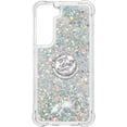 thumbnail image 2 of for Samsung Galaxy S22 Plus Glitter Case with Ring Holder, Bling Sparkle Floating Liquid Soft TPU Cushion Fashion Girly Women Girls Clear Case Cover for Samsung Galaxy S22 Plus  Silver, 2 of 14