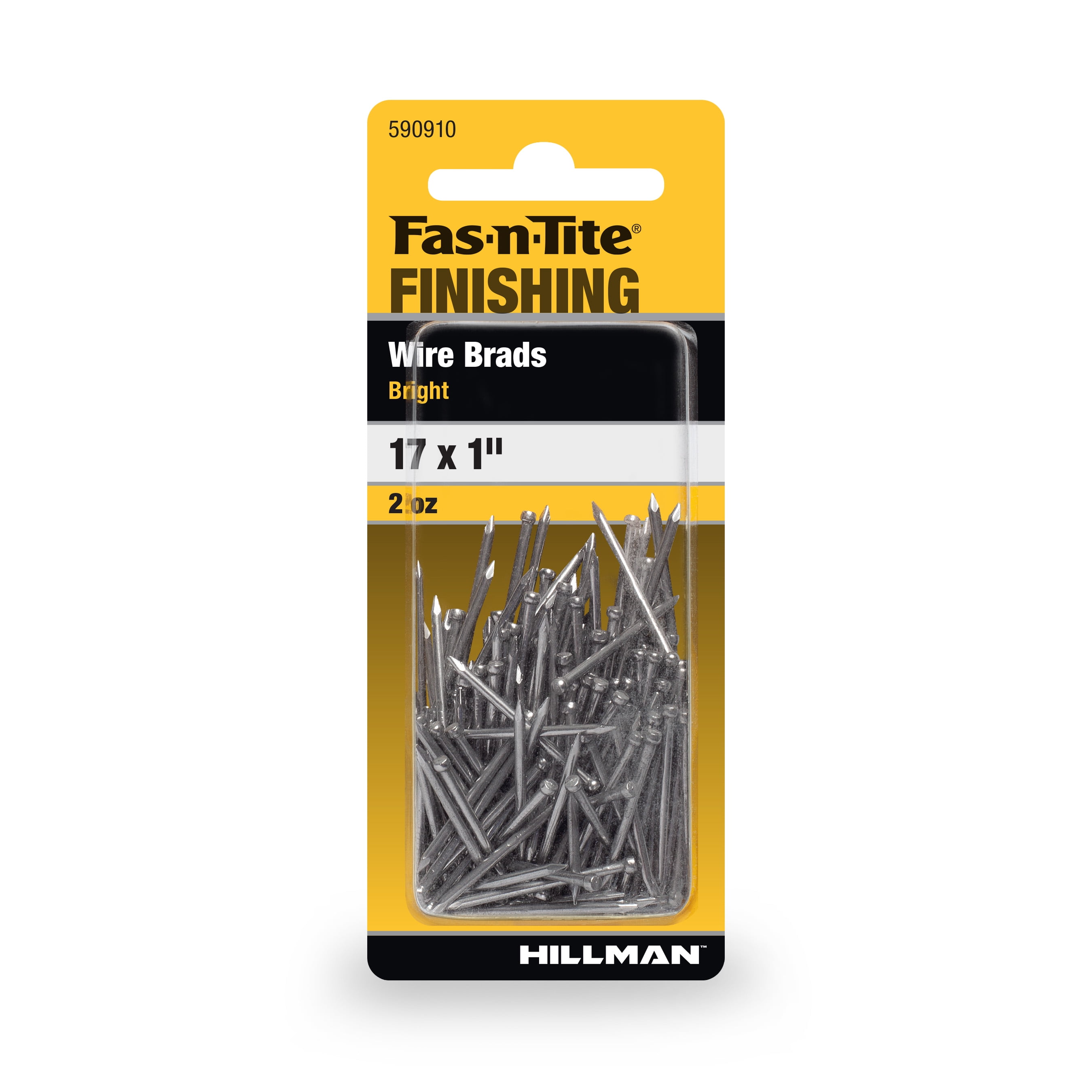 (4 pack) Fas-n-tite Bright Wire Finishing Nails, 17 x 1", Steel, Silver, Interior Nails