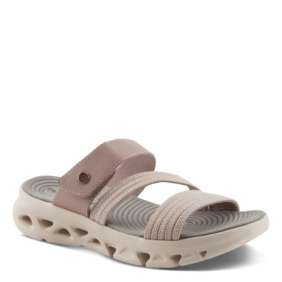 Flexus Women's GALVANESA Slides – Adjustable Hook and Loop Wedge Sandals with Anatomic Footbed and Sporty Outsole