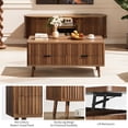 thumbnail image 6 of Lift Top Coffee Table with Storage, Wood Coffee Tables for Living Room with Drawers & Hidden Compartment, Mid Century Modern Center Table, Walnut, 6 of 11