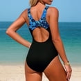 thumbnail image 4 of Lcziwo Womens Slim Athletic Bathing Suit Color Block Racerback Swimsuit One Piece Training Swimwear 2026 Blue,XL, 4 of 5