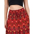 thumbnail image 5 of INSPIRE CHIC Women's Boho Floral Smocked High Waist A-Line Maxi Skirts XS Red, 5 of 6