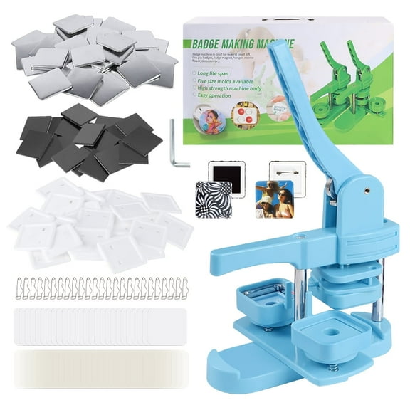 Square Fridge Magnet Maker Machine, 2'' x 2'' DIY Customized Photoes Magnetic Refrigerator Magnet Button Maker with Supplies