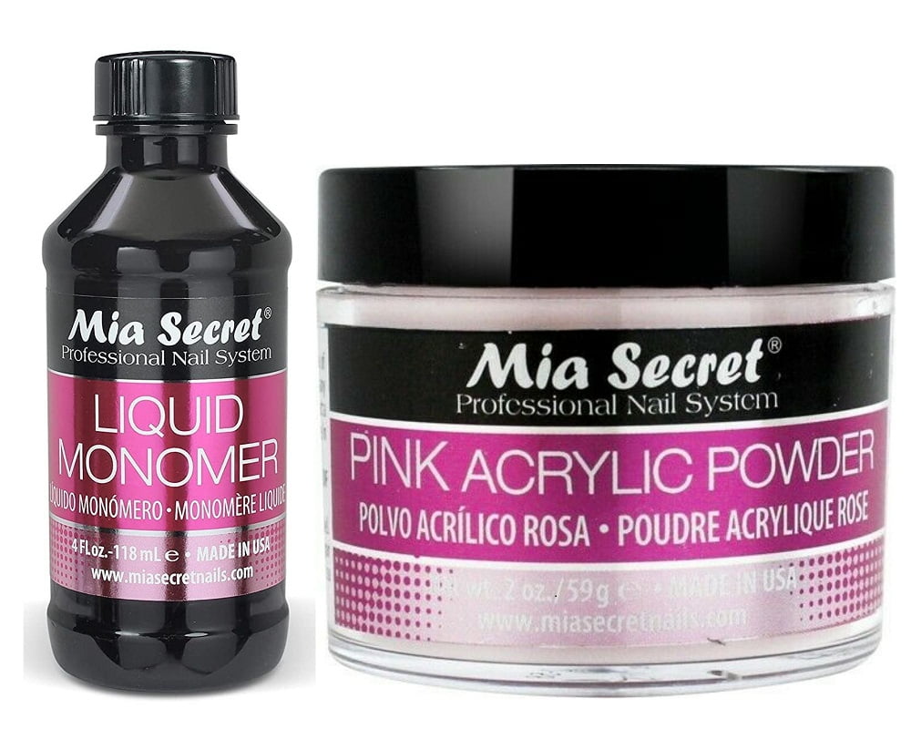Mia Secret Liquid Monomer 4 oz and PINK Powder 2 oz