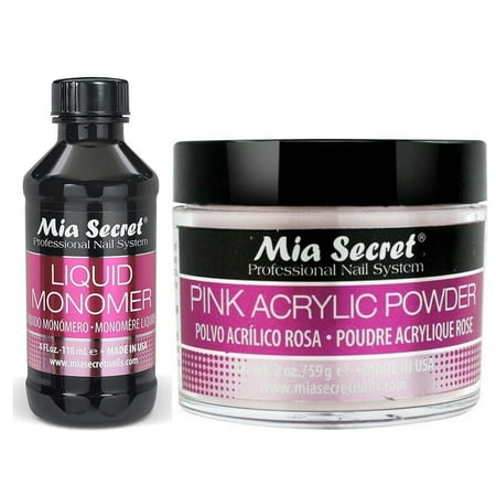 Mia Secret Liquid Monomer 4 oz and PINK Powder 2 oz